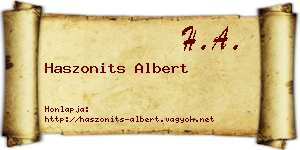 Haszonits Albert névjegykártya