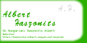 albert haszonits business card